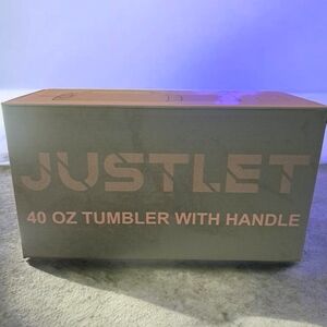 🆕️JUSTLET 40 oz White Tumbler with Handle - BNIB